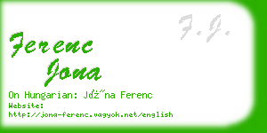 ferenc jona business card